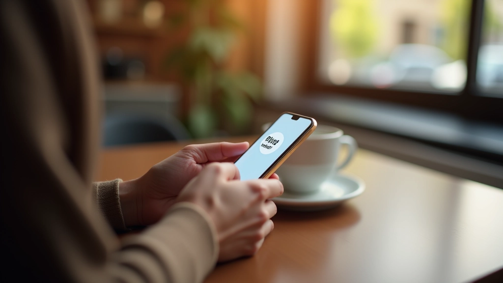 Osoba koristi smartphone za praćenje rashoda, sjedeći u kafi